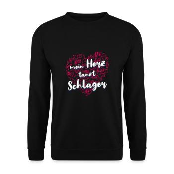 Volksmusik Party Dorffest Ouftit Deutsche Schlager - Unisex Pullover - Schwarz - Vorne - Alina (178cm) & Michal (187cm)