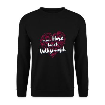 Volksmusik Party Dorffest Ouftit Deutsche Schlager - Unisex Pullover - Schwarz - Vorne - Alina (178cm) & Michal (187cm)