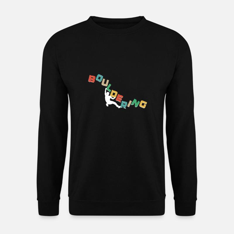 Bouldern, Klettern Freiklettern Kletterhalle - Unisex Pullover - Schwarz