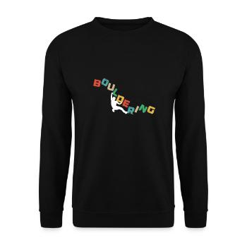 Bouldern, Klettern Freiklettern Kletterhalle - Unisex Pullover - Schwarz - Vorne - Alina (178cm) & Michal (187cm)