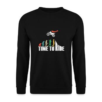 Motocross Enduro Motorcycle Freestyle Extreme Sport - Unisex Sweatshirt - black - Front - Alina (178cm) & Michal (187cm)