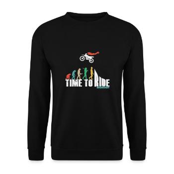 Motocross enduro motorcycle freestyle extreme sport - Unisex Sweatshirt - black - Front - Alina (178cm) & Michal (187cm)