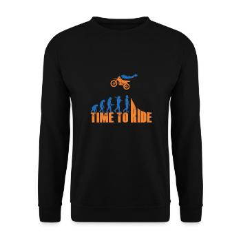 Motocross Enduro Motorcycle Freestyle Extreme Sport - Unisex Sweatshirt - black - Front - Alina (178cm) & Michal (187cm)