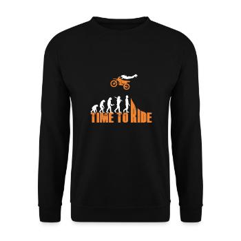 Motocross enduro motorcycle freestyle extreme sport - Unisex Sweatshirt - black - Front - Alina (178cm) & Michal (187cm)