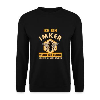 Imker Honig Verkäufer, Bienenschutz Imkerei Bienen - Unisex Pullover - Schwarz - Vorne - Alina (178cm) & Michal (187cm)