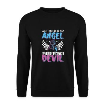 Cavalier Équitation Chevaux - Sweat-shirt Unisexe - noir - Devant - Alina (178cm) & Michal (187cm)