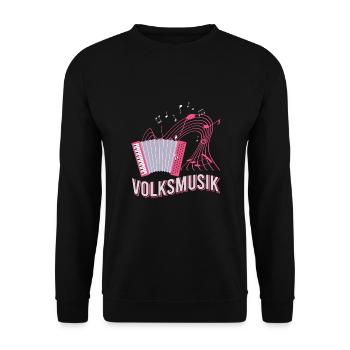 Volksmusik Party Dorffest Ouftit Deutsche Schlager - Unisex Pullover - Schwarz - Vorne - Alina (178cm) & Michal (187cm)