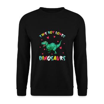 Dino Dinosaur T-Rex Boy Young Gift - Unisex Sweatshirt - black - Front - Alina (178cm) & Michal (187cm)