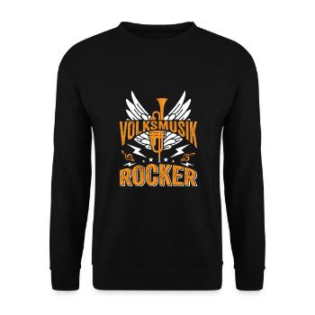 Volksmusik Party Dorffest Ouftit Deutsche Schlager - Unisex Pullover - Schwarz - Vorne - Alina (178cm) & Michal (187cm)