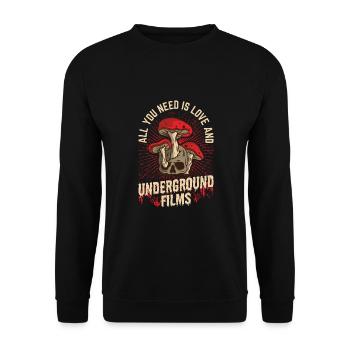Underground Film, Independent Cinema, Horror - Unisex Pullover - Schwarz - Vorne - Alina (178cm) & Michal (187cm)