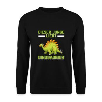 Dino Dinosaur T-Rex Boy Young Gift - Unisex Sweatshirt - black - Front - Alina (178cm) & Michal (187cm)