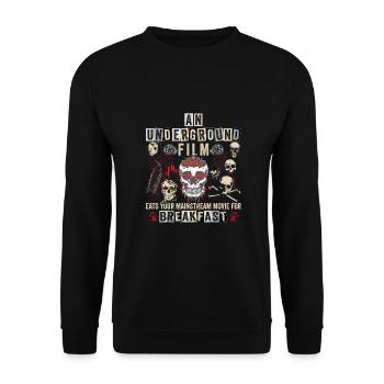Underground Film, Independent Cinema, Horror - Unisex Pullover - Schwarz - Vorne - Alina (178cm) & Michal (187cm)