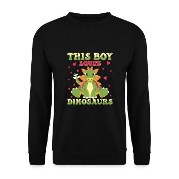 Dino Dinosaur T-Rex Boy Young Gift - Unisex Sweatshirt - black - Front - Alina (178cm) & Michal (187cm)