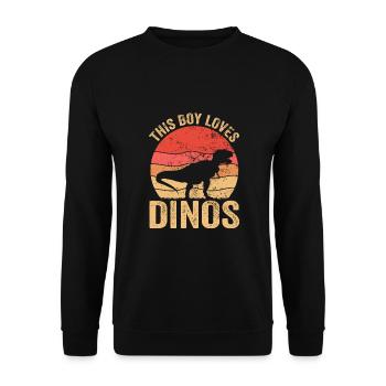 Dino Dinosaur T-Rex Boy Young Gift - Unisex Sweatshirt - black - Front - Alina (178cm) & Michal (187cm)