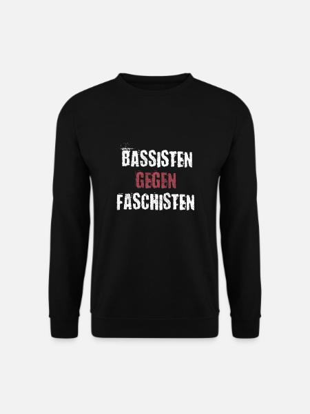 Bassisten gegen Rassisten Bassspieler gegen Rechts - Unisex Pullover - Schwarz