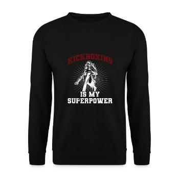 Kickboxer Arts Martiaux Kickboxing Kickboxen - Sweat-shirt Unisexe - noir - Devant - Alina (178cm) & Michal (187cm)