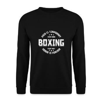 Boxen Martial Arts Boxing Box Club Boxer - Unisex Pullover - Schwarz - Vorne - Alina (178cm) & Michal (187cm)