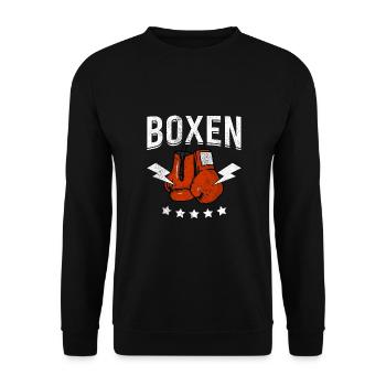 Boxen Martial Arts Boxing Box Club Boxer - Unisex Pullover - Schwarz - Vorne - Alina (178cm) & Michal (187cm)