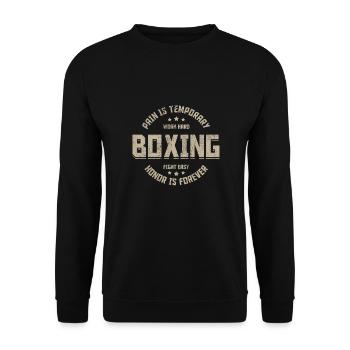 Boxen Martial Arts Boxing Box Club Boxer - Unisex Sweatshirt - black - Front - Alina (178cm) & Michal (187cm)