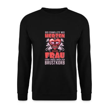 Zombie Horror Horrorfilm Filmfestival + Halloween - Unisex Pullover - Schwarz - Vorne - Alina (178cm) & Michal (187cm)