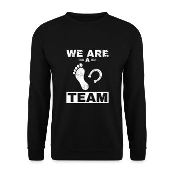 Pferd Reiter Reiten Pferde Liebe - Unisex Pullover - Schwarz - Vorne - Alina (178cm) & Michal (187cm)