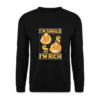 Solo, Célibataire Hommes + Femmes, Premier Rendez-vous, Reich - Sweat-shirt Unisexe - noir - Devant - Alina (178cm) & Michal (187cm)
