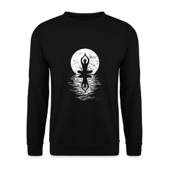 Yogi Yogini Gesundheits Meditation Outfits Girls - Unisex Pullover - Schwarz - Vorne - Alina (178cm) & Michal (187cm)
