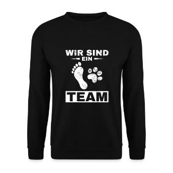 Hund, bester Feund Hundebesitzer Mann, Frau Hunde - Unisex Pullover - Schwarz - Vorne - Alina (178cm) & Michal (187cm)