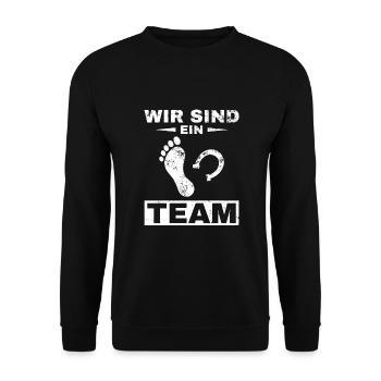 Pferd Reiter Reiten Pferde Liebe - Unisex Pullover - Schwarz - Vorne - Alina (178cm) & Michal (187cm)