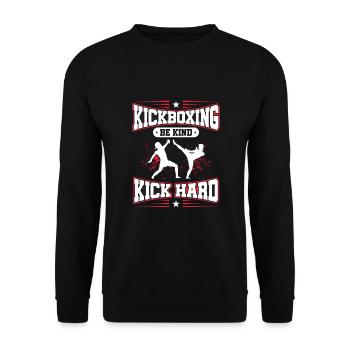 Kickboxer Martial Arts Kickboxing Kickboxen - Unisex Sweatshirt - black - Front - Alina (178cm) & Michal (187cm)