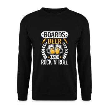 Rock and Roll, Beer, Snowboard Skateboard Festival - Unisex Sweatshirt - black - Front - Alina (178cm) & Michal (187cm)