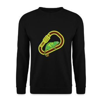 Bouldern, Klettern, Freiklettern Chameleon Boulder - Unisex Pullover - Schwarz - Vorne - Alina (178cm) & Michal (187cm)