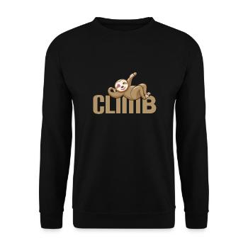 Bouldering, climbing, free climbing Sloth Boulder - Unisex Sweatshirt - black - Front - Alina (178cm) & Michal (187cm)