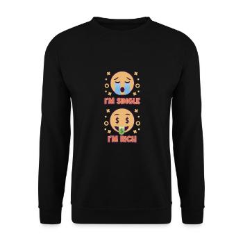 Solo, Célibataire Hommes + Femmes, Premier Rendez-vous, Reich - Sweat-shirt Unisexe - noir - Devant - Alina (178cm) & Michal (187cm)