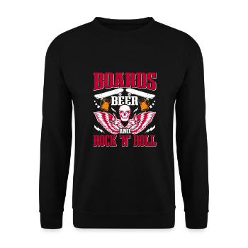 Rock and Roll, Beer Concert Skateboarding - Unisex Sweatshirt - black - Front - Alina (178cm) & Michal (187cm)