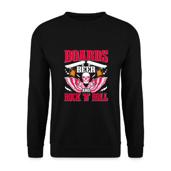 Rock and Roll, Beer Concert Skateboarding - Unisex Sweatshirt - black - Front - Alina (178cm) & Michal (187cm)