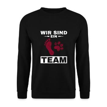 Hund, bester Feund Hundebesitzer Mann, Frau Hunde - Unisex Pullover - Schwarz - Vorne - Alina (178cm) & Michal (187cm)