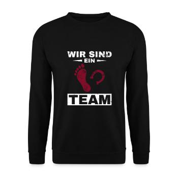 Pferd Reiter Reiten Pferde Liebe - Unisex Pullover - Schwarz - Vorne - Alina (178cm) & Michal (187cm)