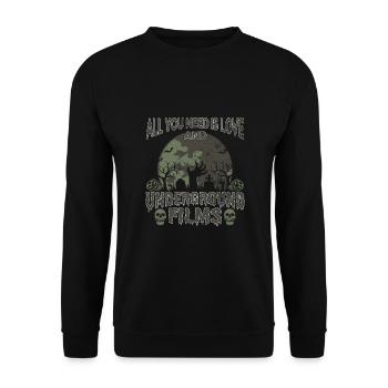 Underground Film, Independent Cinema, Horror - Unisex Pullover - Schwarz - Vorne - Alina (178cm) & Michal (187cm)