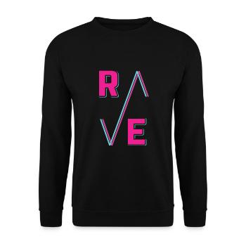 Techno House Party EDM Festival Goa Electro Rave - Unisex Pullover - Schwarz - Vorne - Alina (178cm) & Michal (187cm)
