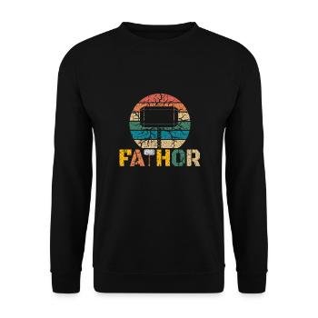 Super Dad, best dad 60s 70s 80s 90s party - Unisex Sweatshirt - black - Front - Alina (178cm) & Michal (187cm)