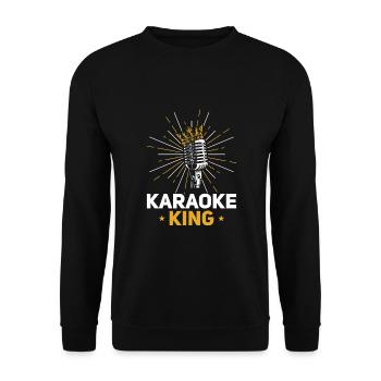 King Karaoke Bar, Party, Firmenfeier Männer Herren - Unisex Pullover - Schwarz - Vorne - Alina (178cm) & Michal (187cm)