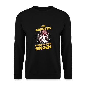 King Karaoke Bar, Party, Firmenfeier Männer Herren - Unisex Pullover - Schwarz - Vorne - Alina (178cm) & Michal (187cm)