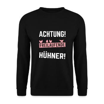 Poltern JGA Frauen Braut Junggesellenabschied - Unisex Pullover - Schwarz - Vorne - Alina (178cm) & Michal (187cm)