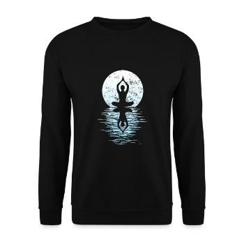 Yogi Yogini Health Meditation Outfits Girls - Unisex Sweatshirt - black - Front - Alina (178cm) & Michal (187cm)
