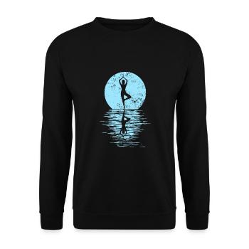 Yogi Yogini Gesundheits Meditation Outfits Girls - Unisex Pullover - Schwarz - Vorne - Alina (178cm) & Michal (187cm)