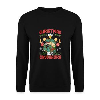 Dino Boy Boy Children Christmas Love Dinosaurs - Unisex Sweatshirt - black - Front - Alina (178cm) & Michal (187cm)