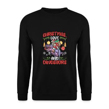 Dino Boy Boy Children Christmas Love Dinosaurs - Unisex Sweatshirt - black - Front - Alina (178cm) & Michal (187cm)