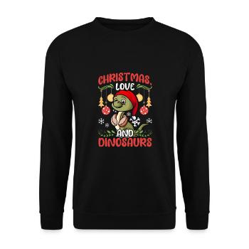 Dino Boy Boy Children Christmas Love Dinosaurs - Unisex Sweatshirt - black - Front - Alina (178cm) & Michal (187cm)