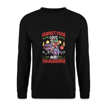 Dino Boy Boy Children Christmas Love Dinosaurs - Unisex Sweatshirt - black - Front - Alina (178cm) & Michal (187cm)
